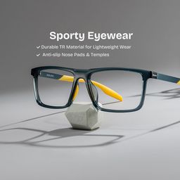 Lunettes Active rectangulaires bleues et jaunes0