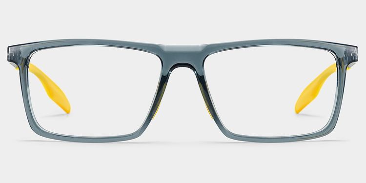 Lunettes Active rectangulaires bleues et jaunes
