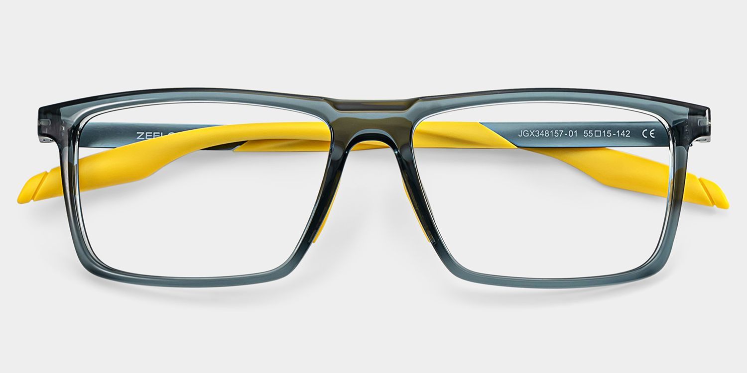 Lunettes Active à monture bleue et jaune avec monture rectangulaire en ligne | ZEELOOL2