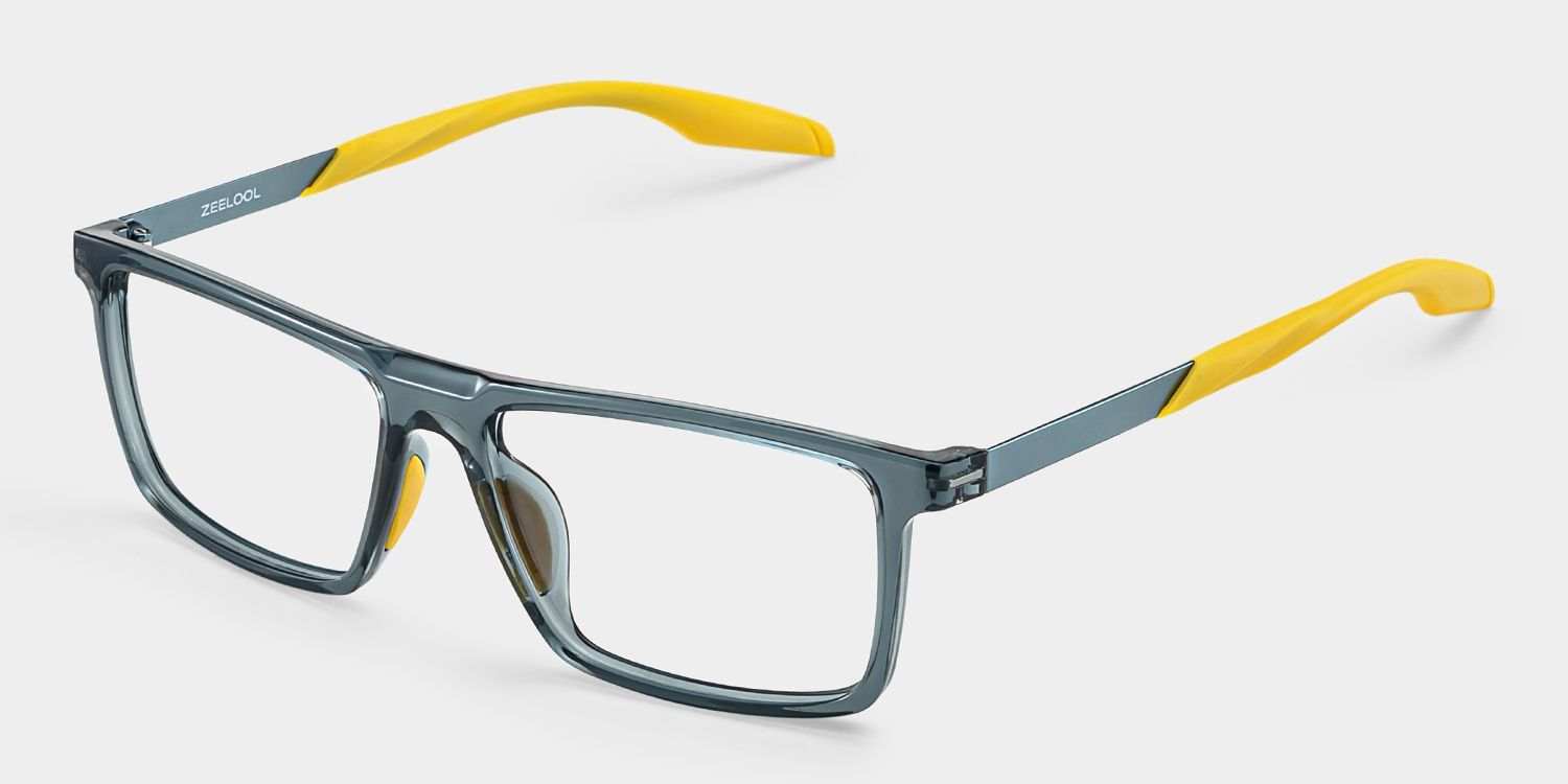 Lunettes Active à monture bleue et jaune avec monture rectangulaire en ligne | ZEELOOL3
