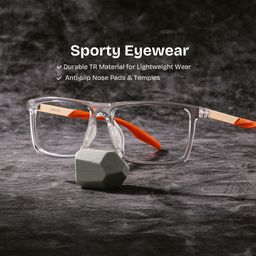 Lunettes rectangulaires orange transparent Active0