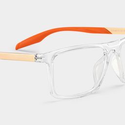 Lunettes rectangulaires orange transparent Active5