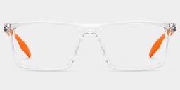Lunettes rectangulaires orange transparent Active1
