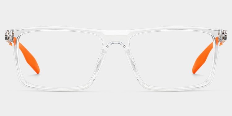 Lunettes rectangulaires orange transparent Active