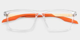 Lunettes rectangulaires orange transparent Active2