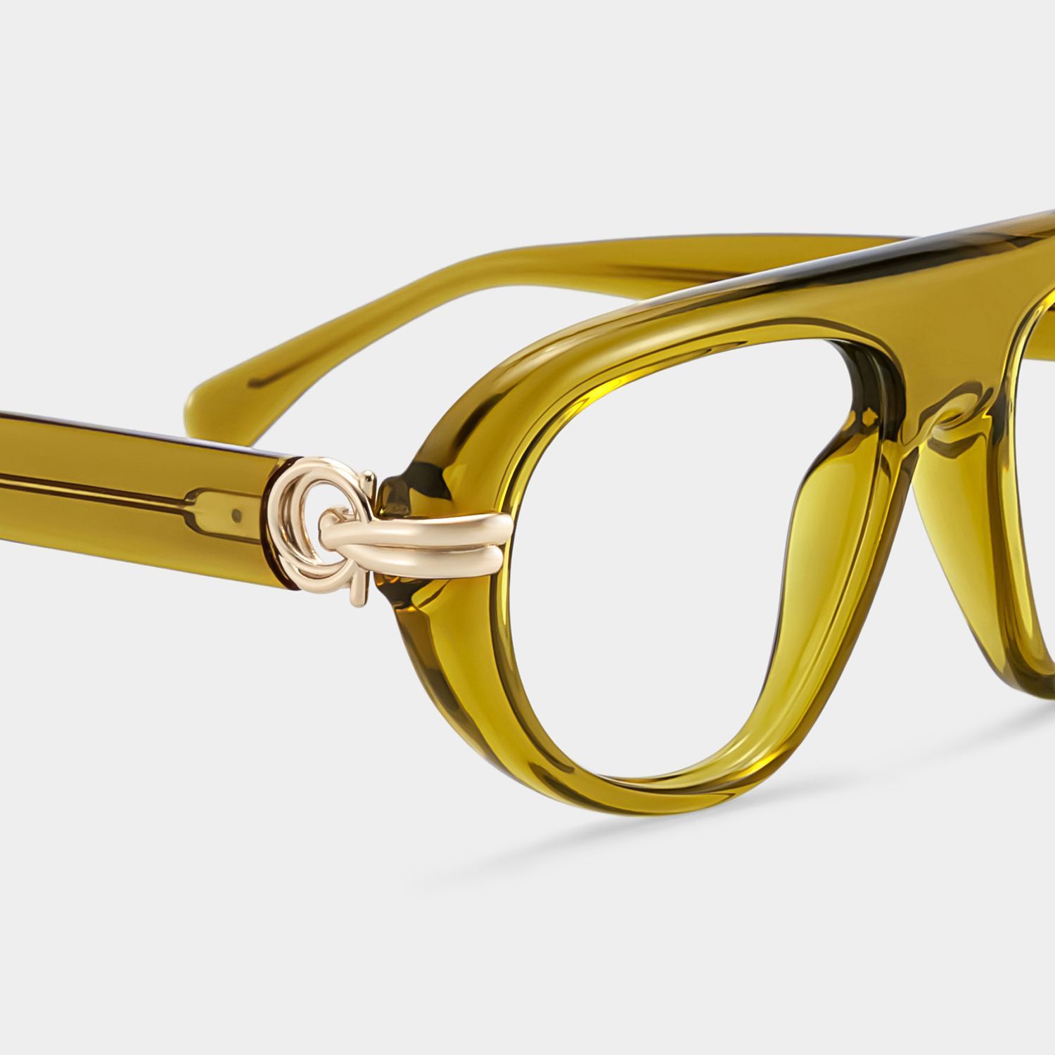 Lunettes aviateur fines à monture pleine Aveline vertes | ZEELOOL5