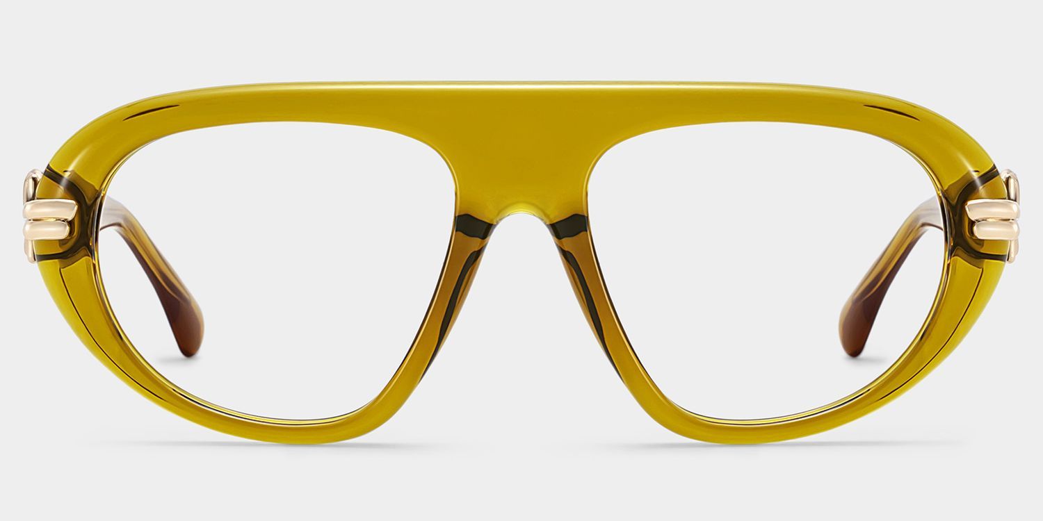 Lunettes aviateur fines à monture pleine Aveline vertes | ZEELOOL0