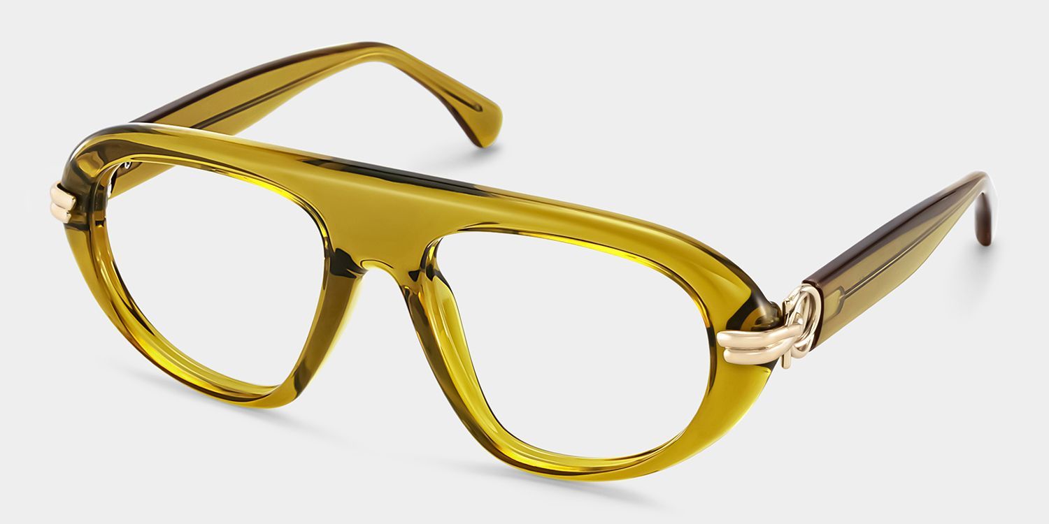 Lunettes aviateur fines à monture pleine Aveline vertes | ZEELOOL2