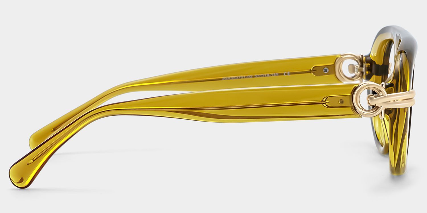 Lunettes aviateur fines à monture pleine Aveline vertes | ZEELOOL3