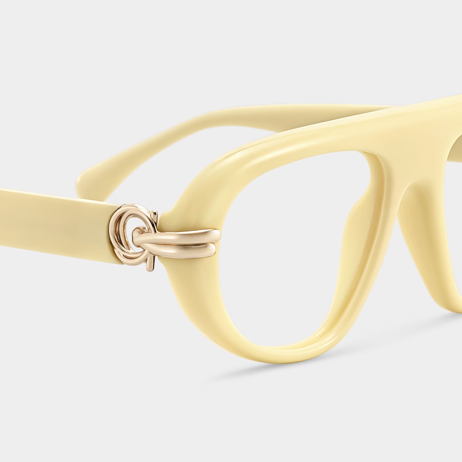 Aveline Lunettes aviateur fines blanches cerclées pour femmes | ZEELOOL5