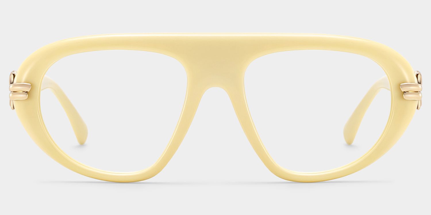 Aveline Lunettes aviateur fines blanches cerclées pour femmes | ZEELOOL0