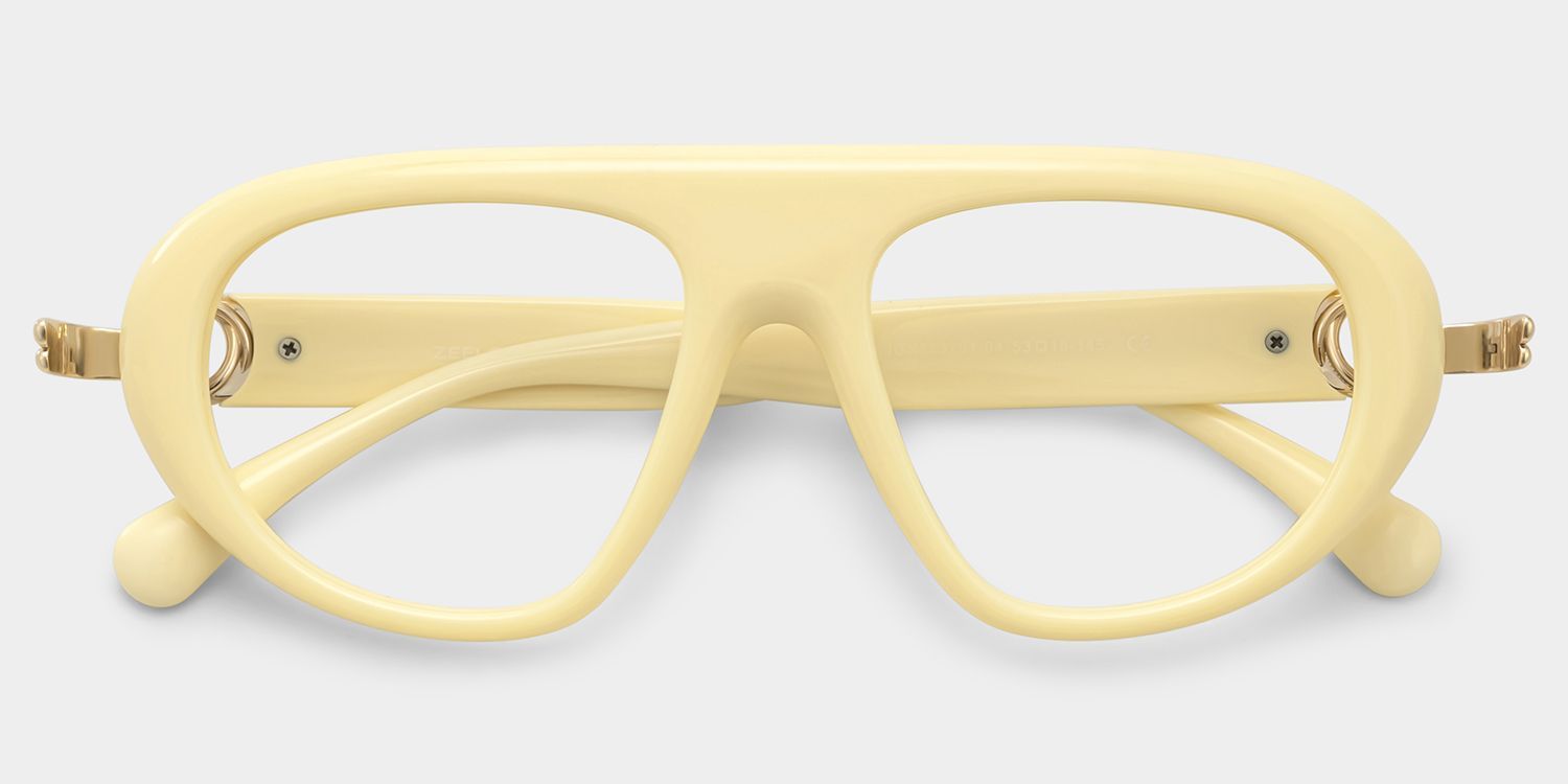Aveline Lunettes aviateur fines blanches cerclées pour femmes | ZEELOOL1
