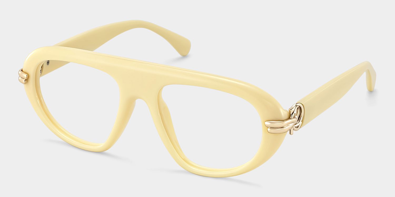 Aveline Lunettes aviateur fines blanches cerclées pour femmes | ZEELOOL2
