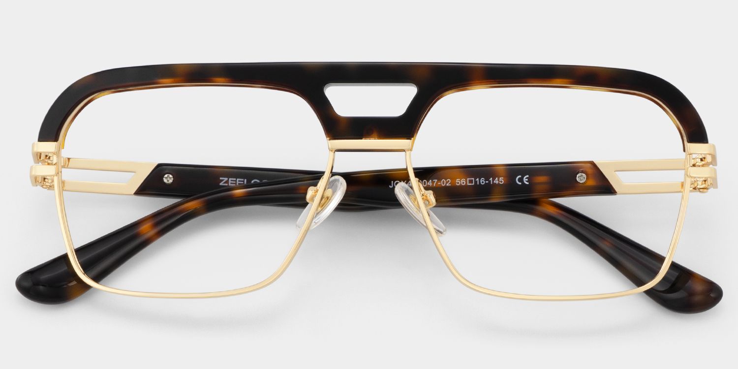 Lunettes de vue aviateur Griff écaille de tortue pour homme | ZEELOOL1