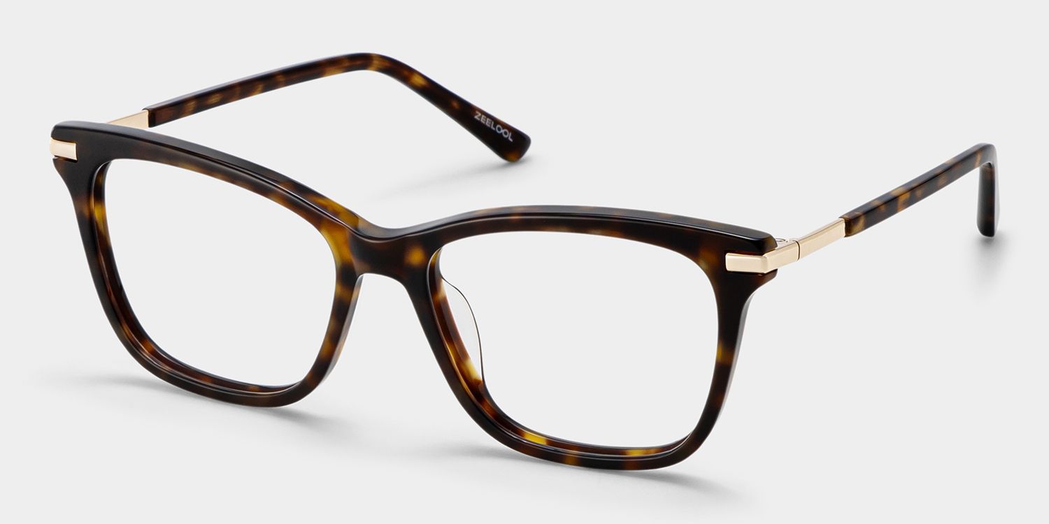 Lunettes Eliot à monture mixte rectangulaire écaille de tortue pour Femme | ZEELOOL2