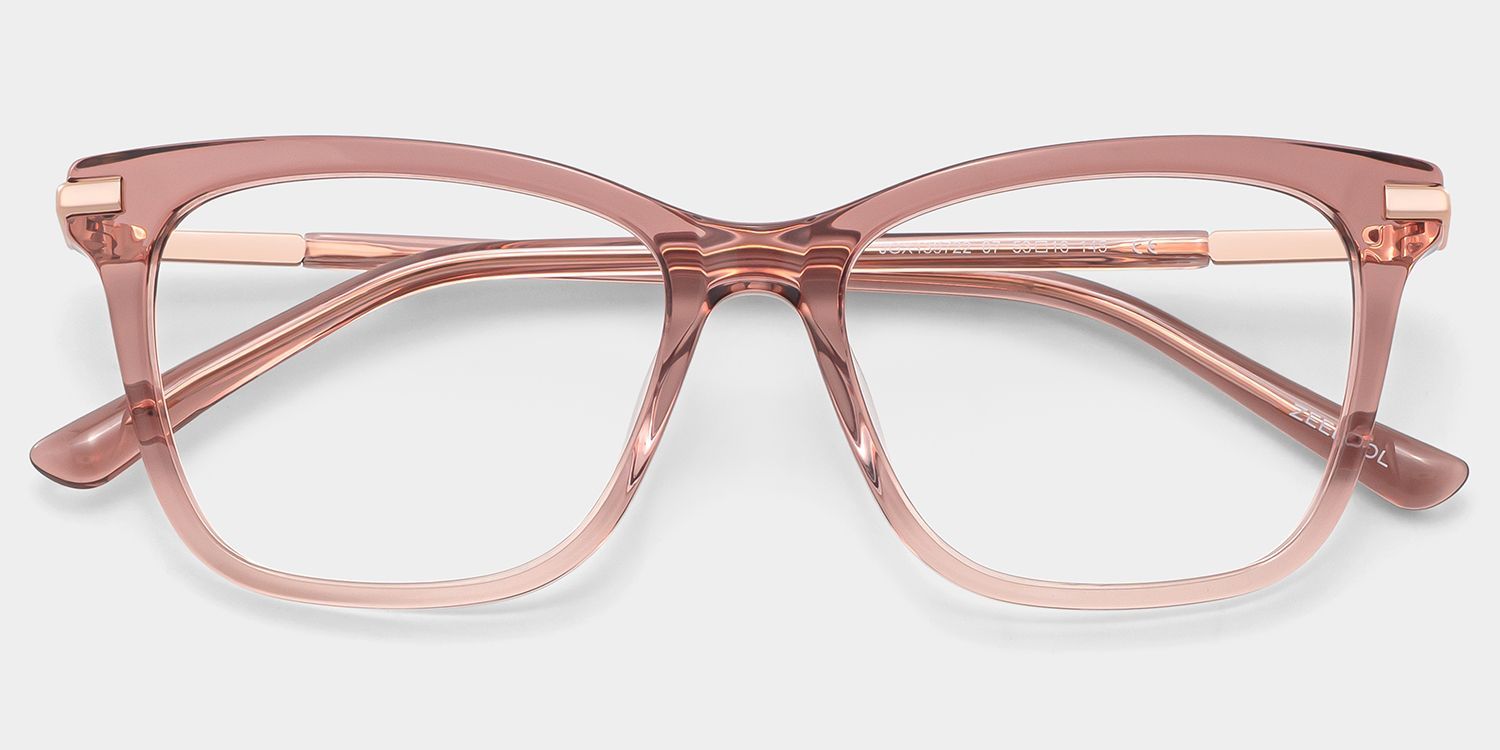 Lunettes à monture mixte rectangulaire rose clair Eliot pour femmes | ZEELOOL1