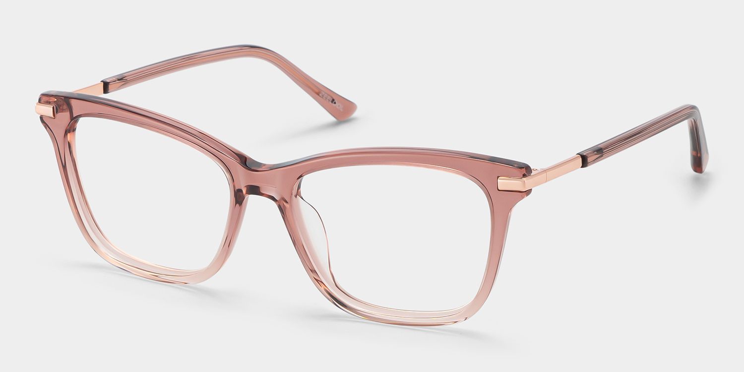 Lunettes à monture mixte rectangulaire rose clair Eliot pour femmes | ZEELOOL2
