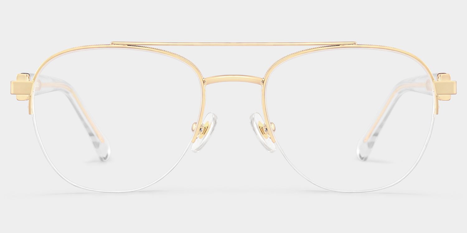Lunettes Emily à Monture Aviateur Or Clair En Ligne | ZEELOOL1