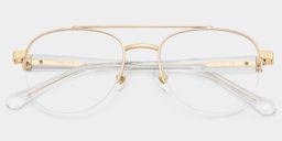 Lunettes Emily Aviateur Or Clair2