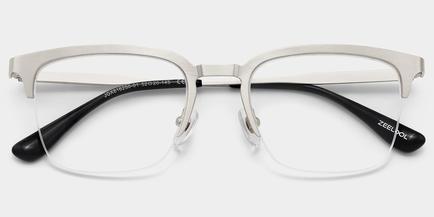 Montures de lunettes Browline Peyton argentées | ZEELOOL1