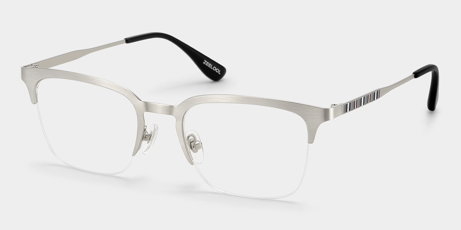 Montures de lunettes Browline Peyton argentées | ZEELOOL2