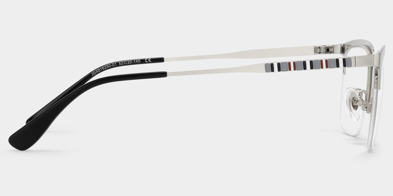 Montures de lunettes Browline Peyton argentées | ZEELOOL4