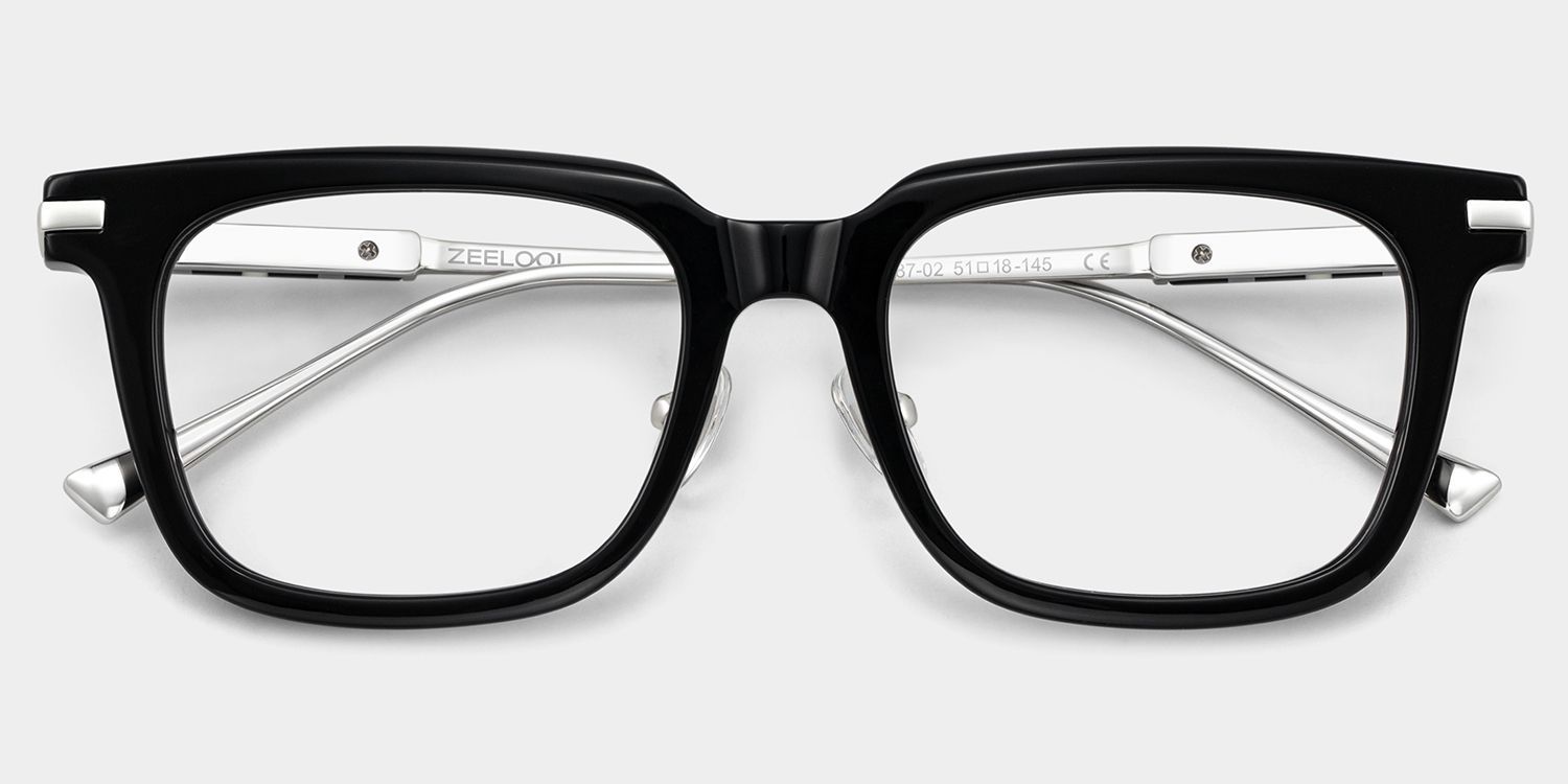 Lunettes Rayne Noires Carrées à Monture Fine pour Homme | ZEELOOL1