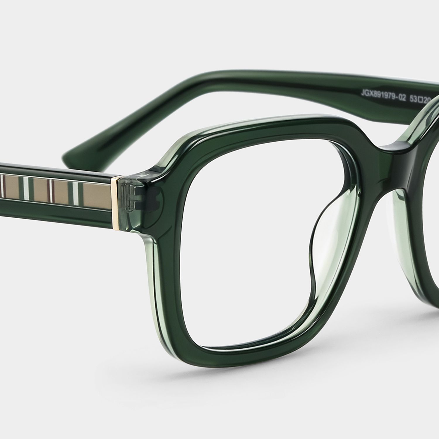 Montures de lunettes carrées vertes Parker pour femmes | ZEELOOL4