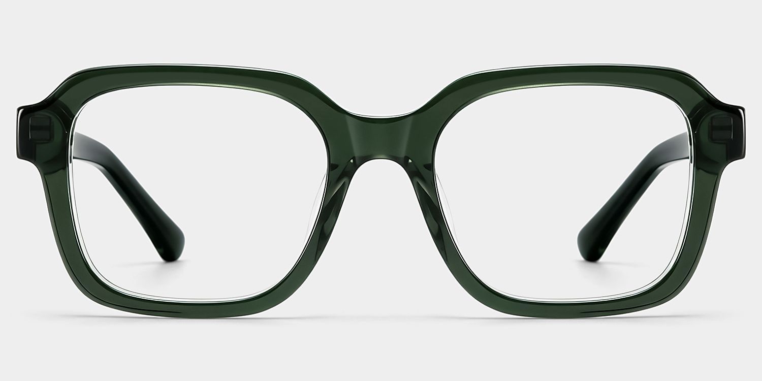 Montures de lunettes carrées vertes Parker pour femmes | ZEELOOL0