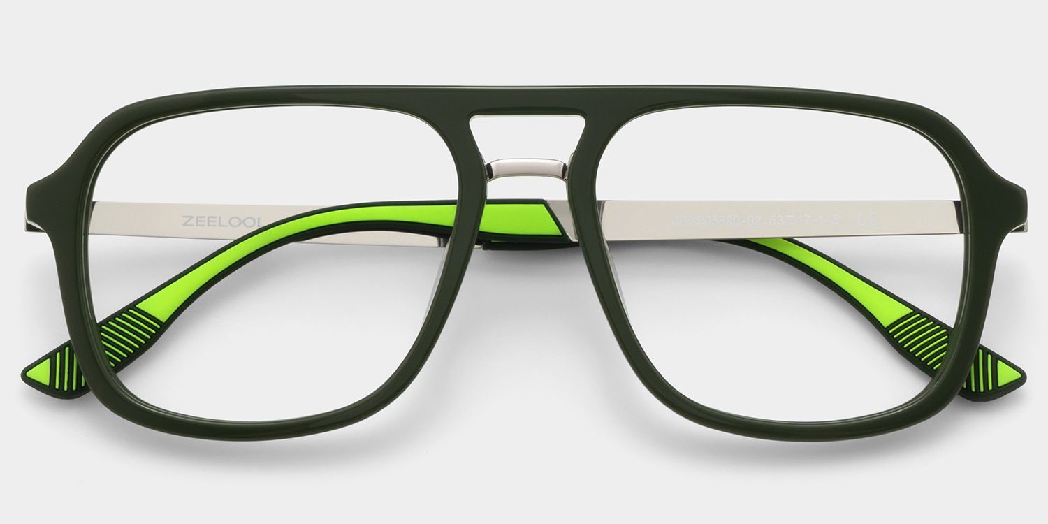 Ryder Lunettes Aviateur Vertes à Monture Mixte pour unisexe | ZEELOOL2