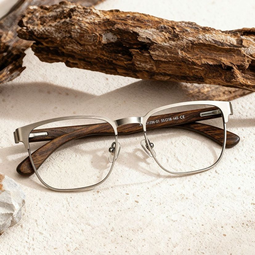 Lunettes browline argentées Luke