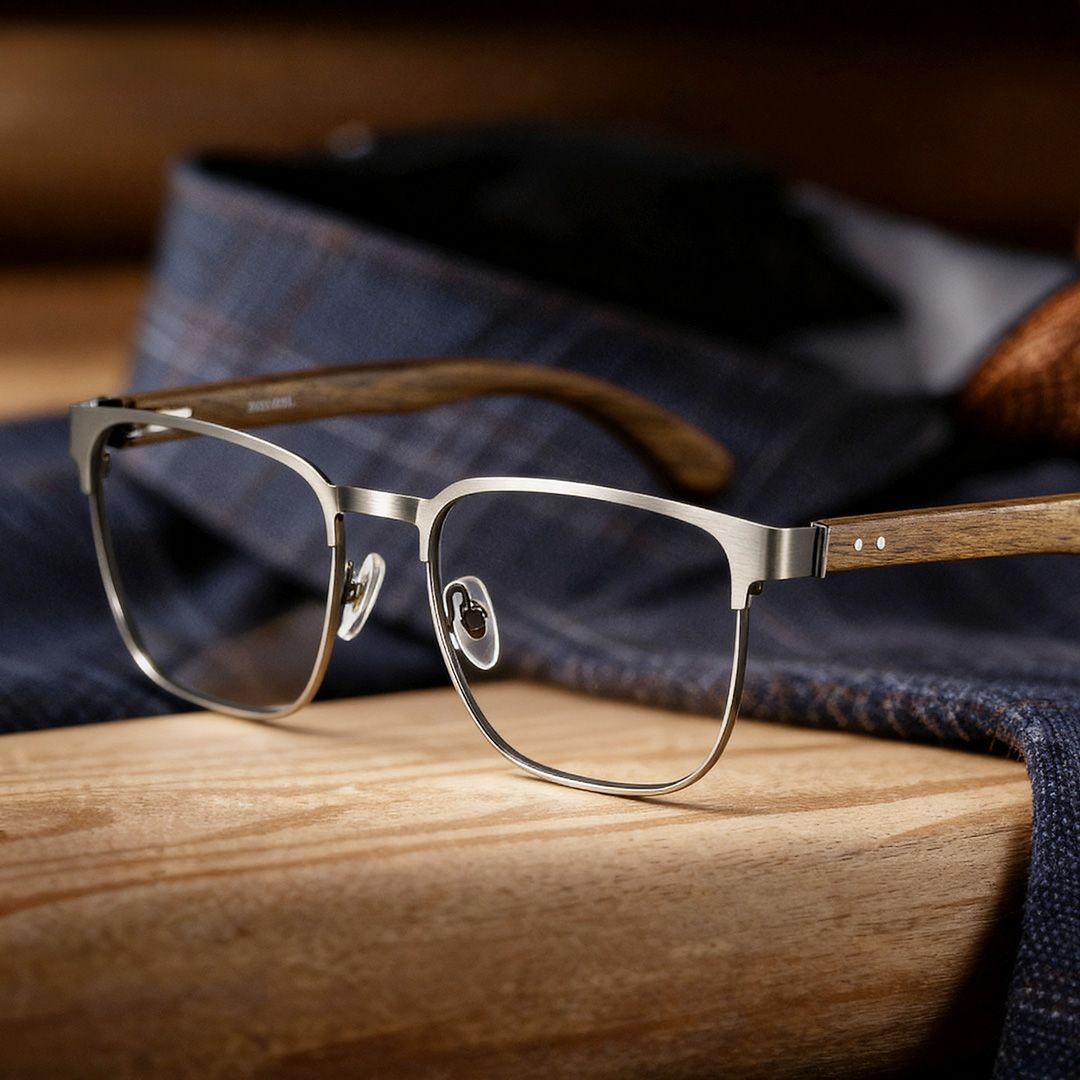 Lunettes browline argentées Luke en ligne | ZEELOOL1