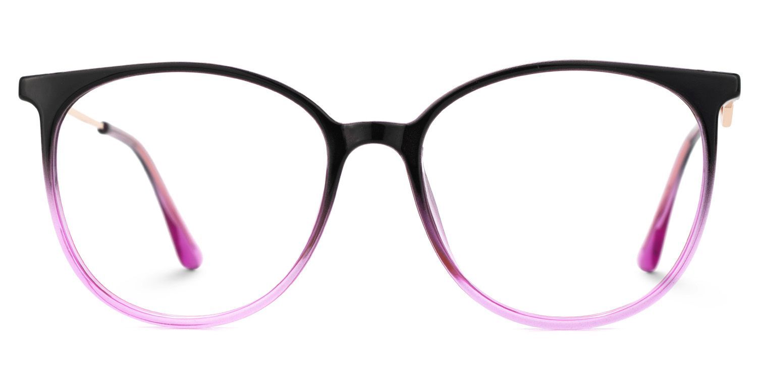 Lunettes Chanty rondes noir-violettes à monture fine | Zeelool0
