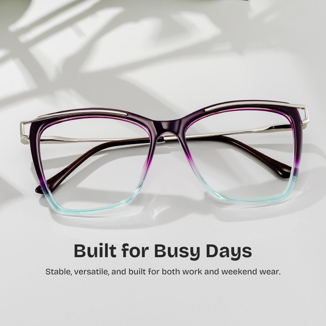 Monture de lunettes Krystle carrée bleu-violet | ZEELOOL0