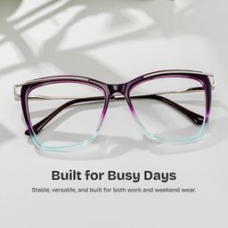 Lunettes Krystle carrées bleu-violet0