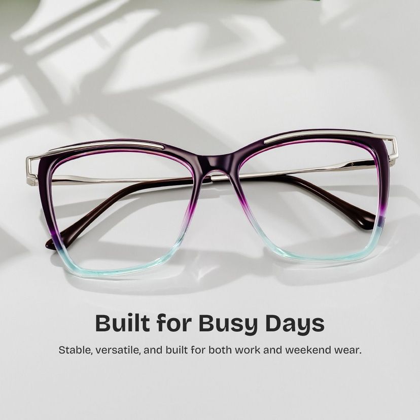 Lunettes Krystle carrées bleu-violet