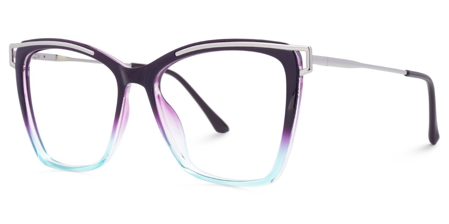 Monture de lunettes Krystle carrée bleu-violet | ZEELOOL1