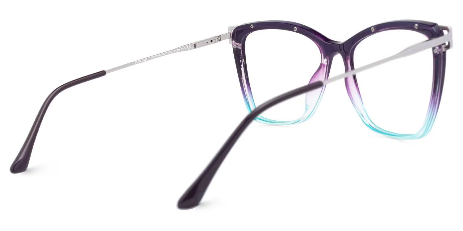 Monture de lunettes Krystle carrée bleu-violet | ZEELOOL3
