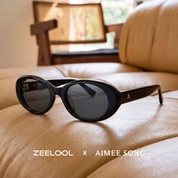 Les années 90 Noir Ovale lunettes de soleil0