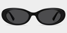 Les années 90 Noir Ovale lunettes de soleil1