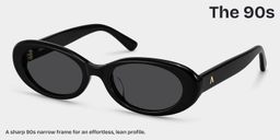 Les années 90 Noir Ovale lunettes de soleil3