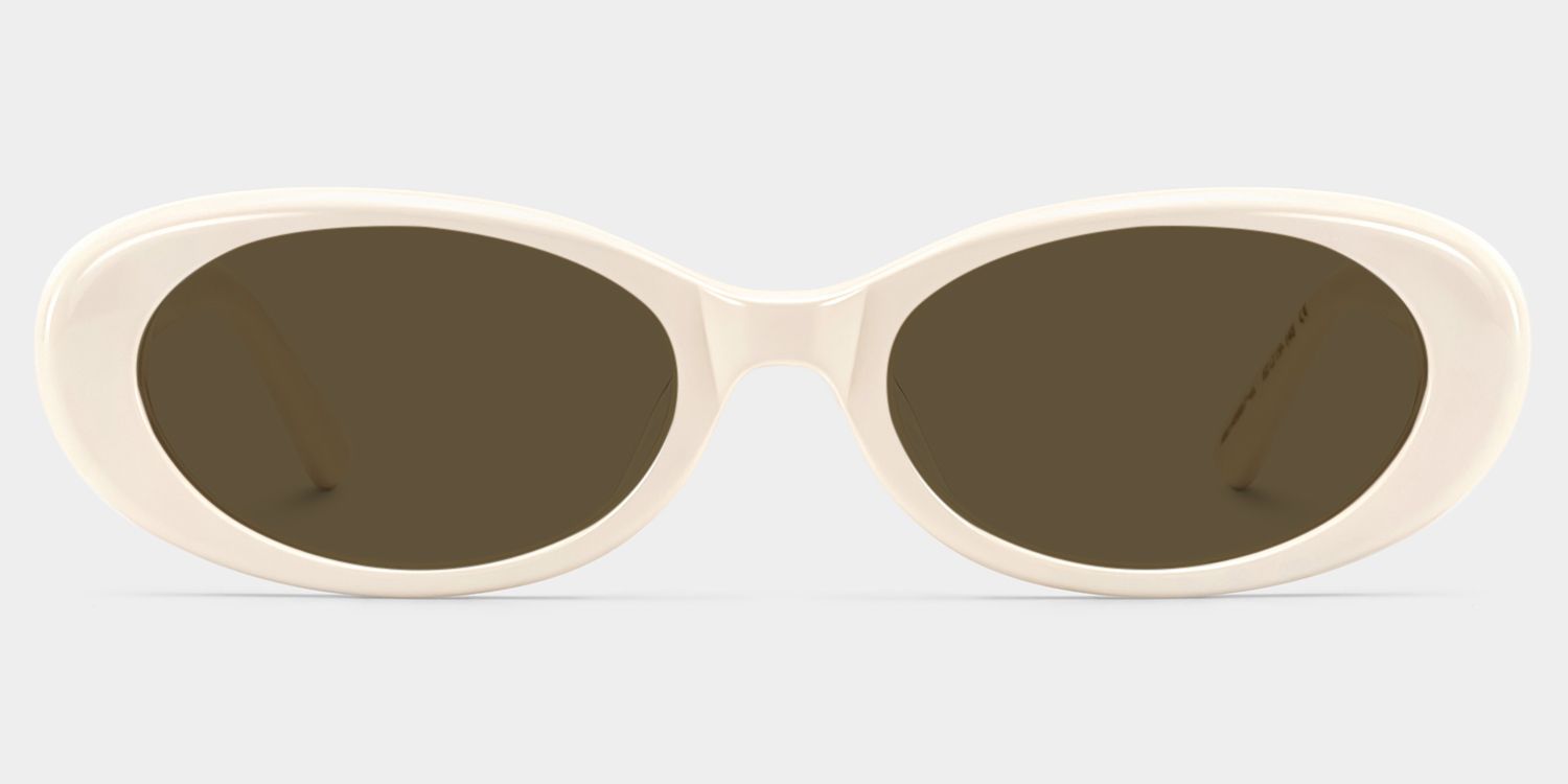 Lunettes de soleil ovales blanches Les années 90 ZEELOOL x Aimee Song1
