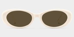 Les années 90 Blanc Ovale lunettes de soleil1