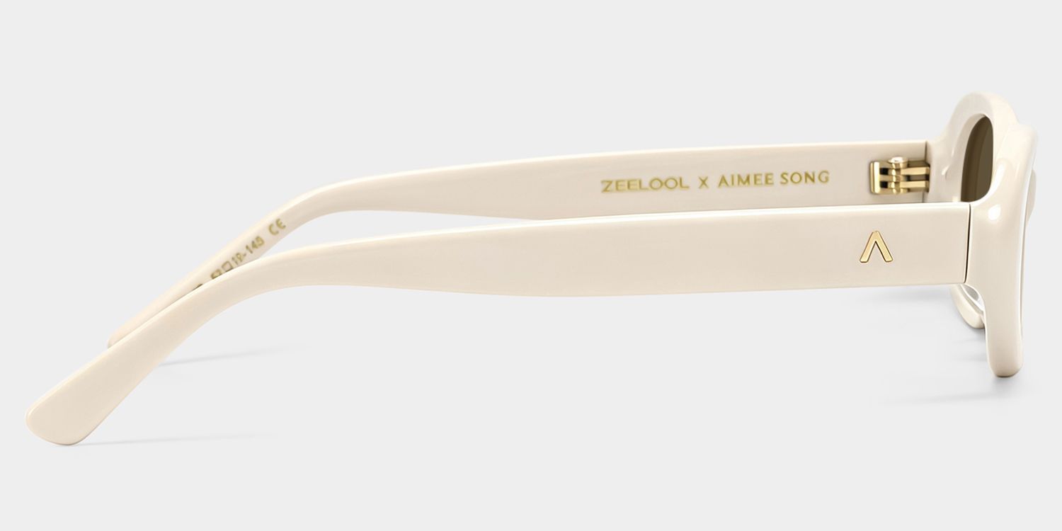Lunettes de soleil ovales blanches Les années 90 ZEELOOL x Aimee Song4