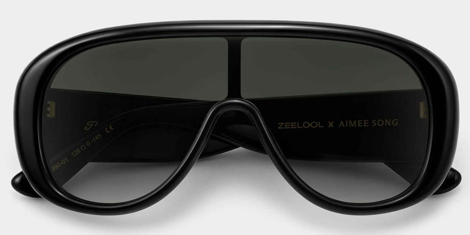 Lunettes de soleil noires The Shield ZEELOOL x Aimee Song2