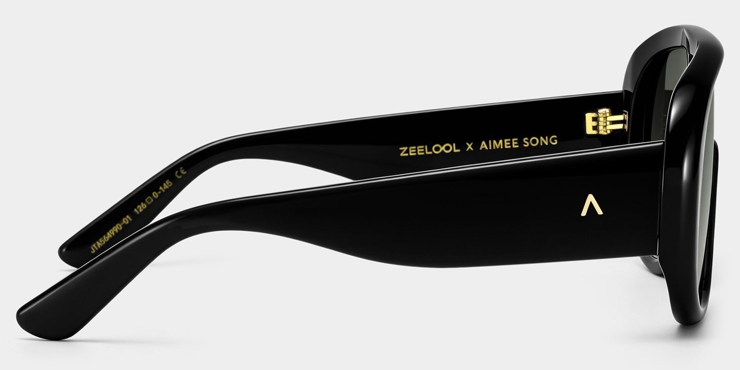 Lunettes de soleil noires The Shield ZEELOOL x Aimee Song4