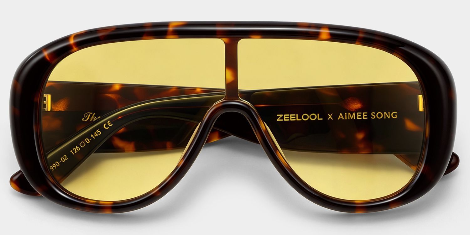 ZEELOOL x Aimee Song Les lunettes de soleil The Shield écaille2
