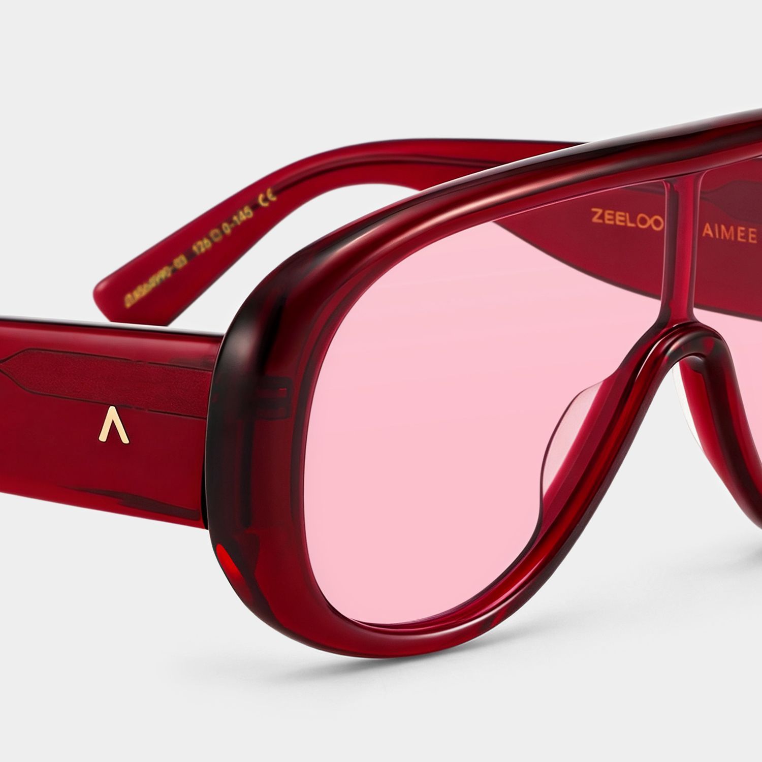 Lunettes de soleil rouges ZEELOOL x Aimee Song The Shield5