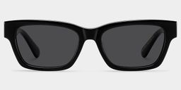 Le Classique Noir Rectangulaire lunettes de soleil1