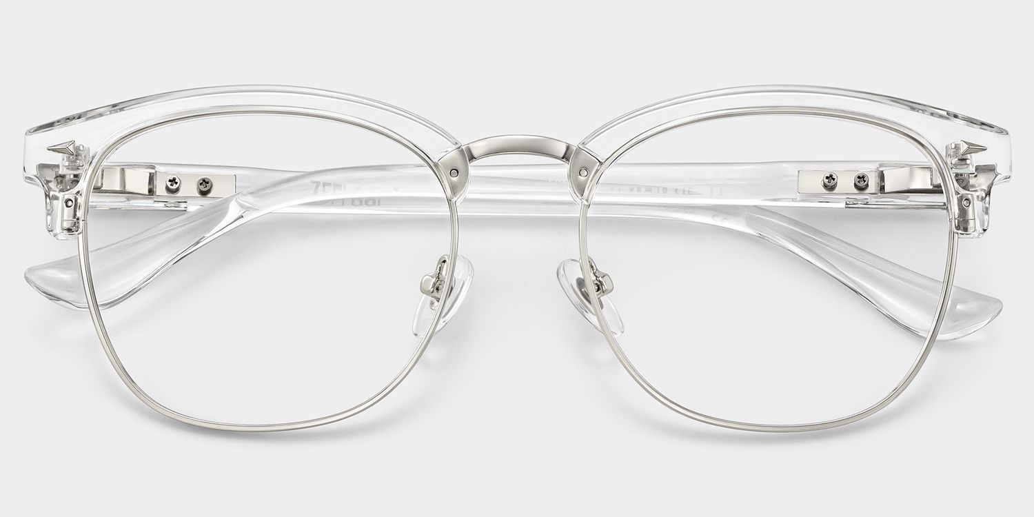 Lunettes à monture mixte Lasha Browline transparentes pour femmes | ZEELOOL1